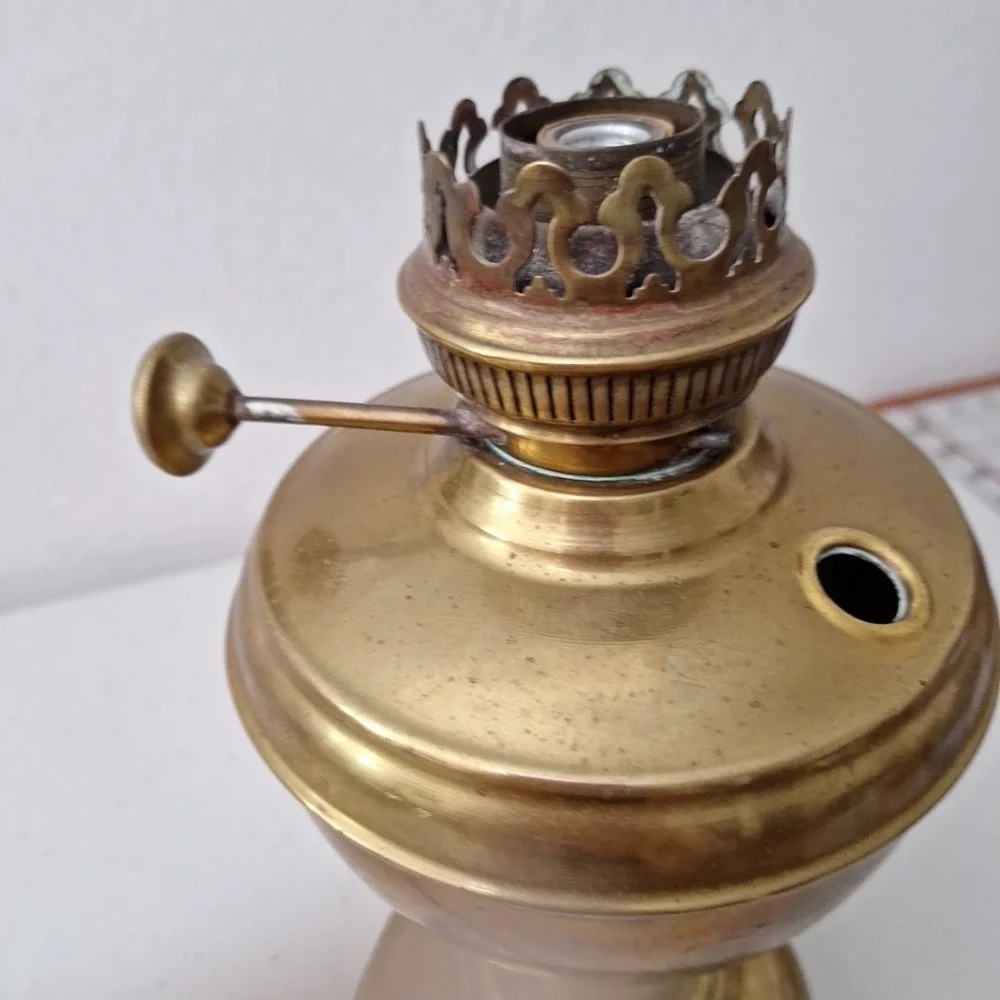 Vintage Otto Muller 1880 Russian Kerosene Oil Lamp - Brass Antique Miracle Lamp